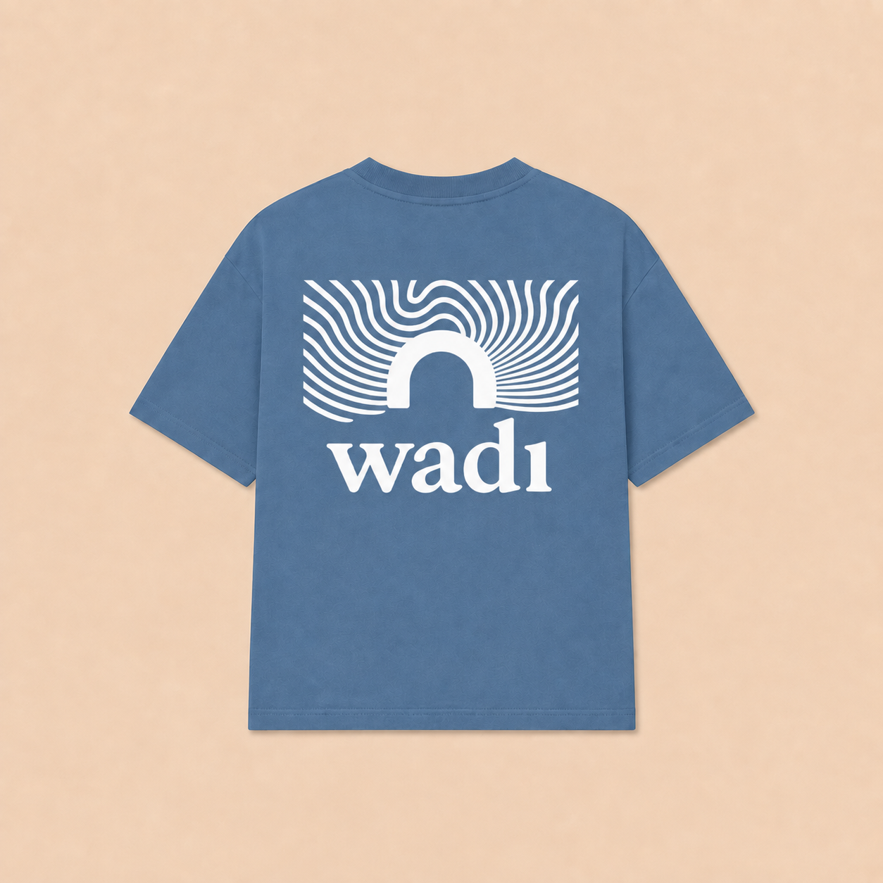 Camiseta Azul Acero y Blanca
